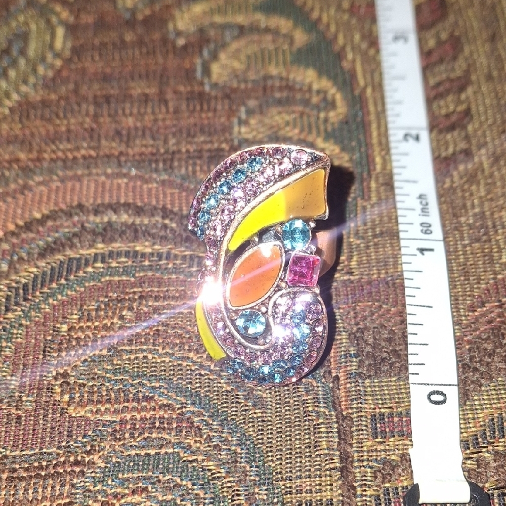 Colorful Statement Ring with Gem Accents
